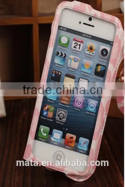Fashionable Painting PU Leather Case With Sliding For iphone 6