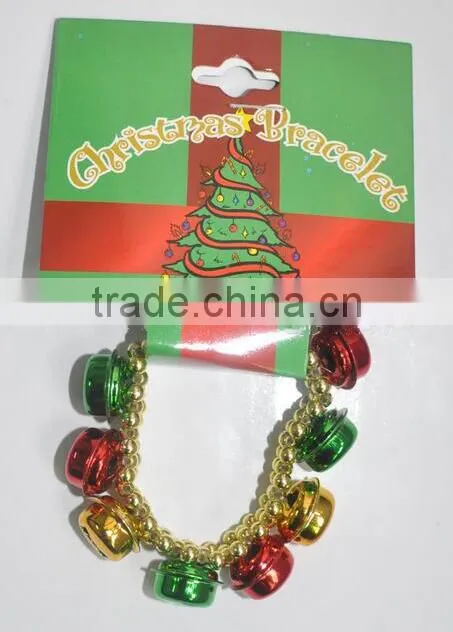 Merry Christmas Holiday Cuff Bracelet with Jingle Bells Christmas Party Gear