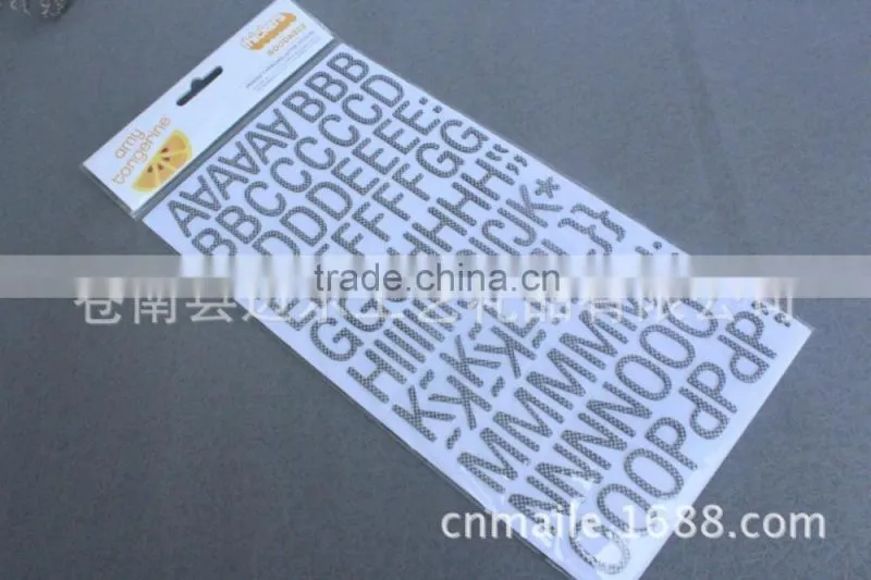 New design alphabet letter paper sticker,removable sticker paper,pvc sticker paper
