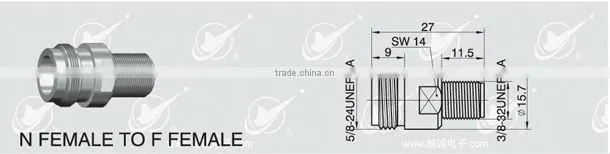 75ohm N female to F female adapter connector