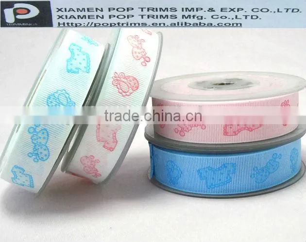 Red stripes printed ribbons