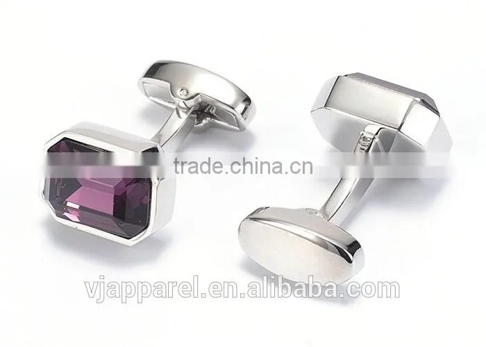 Violet Stone in Round Cufflinks