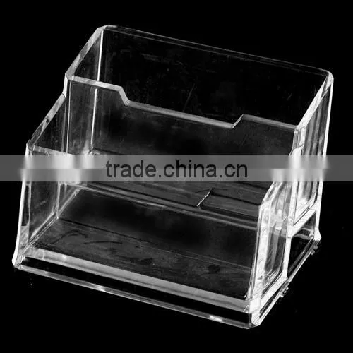 Customized clear acrylic box design name card rack
