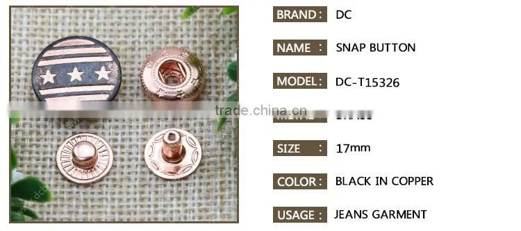 nickel lead free custom logo decorative metal denim snap button