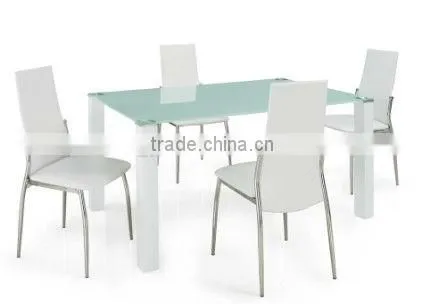White elegant leather dining chair