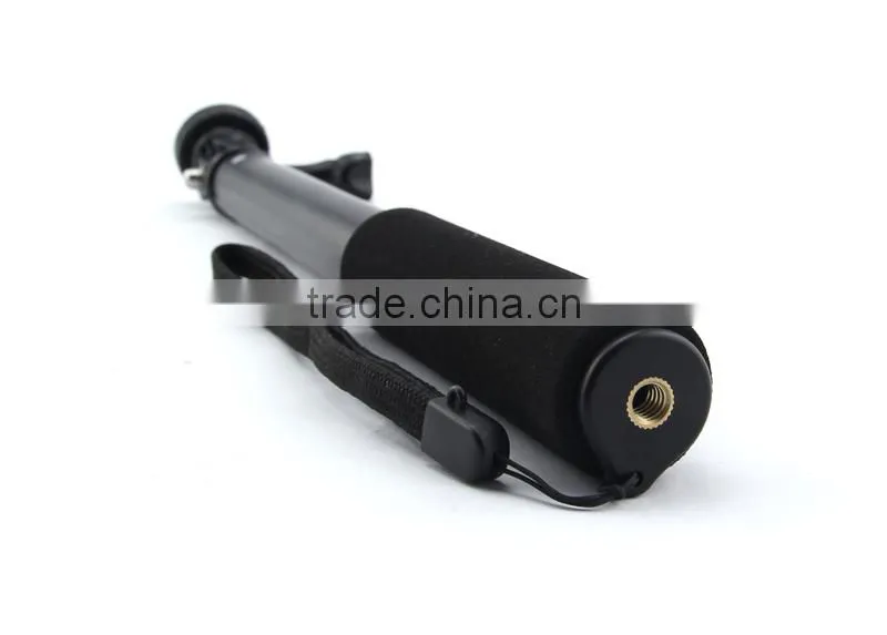 black selfie stick compatible with go pro device from Lontion