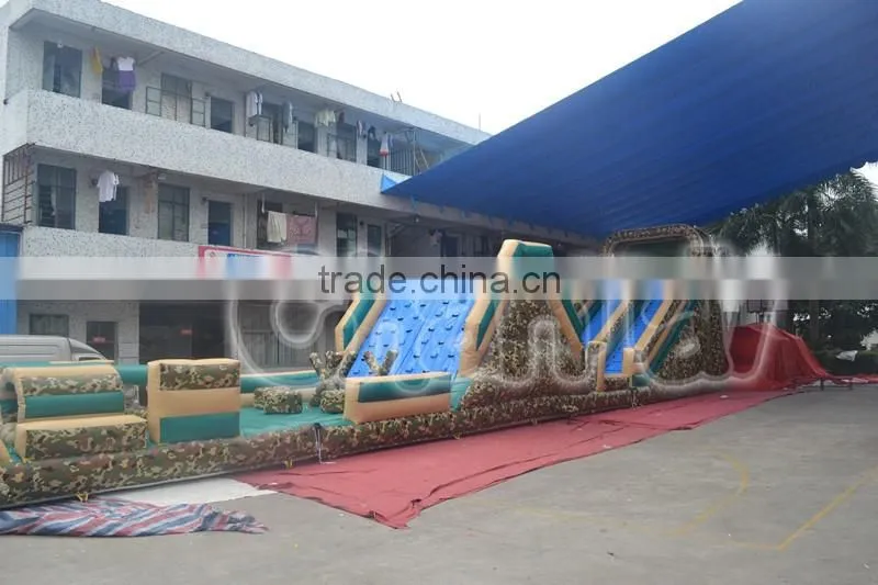 Giant interactive military boot camp inflatable obstacle course for sale, adult inflatable obstacle course