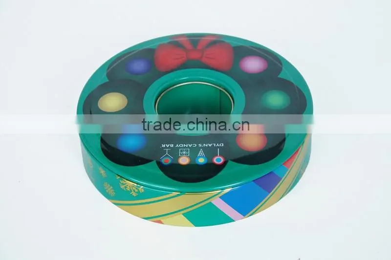 Beautiful gifts circinate shape tin box gift tin box
