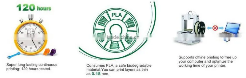 2015 good repution and high accuracy desktop 3d printer and 3d printer china with touch screen