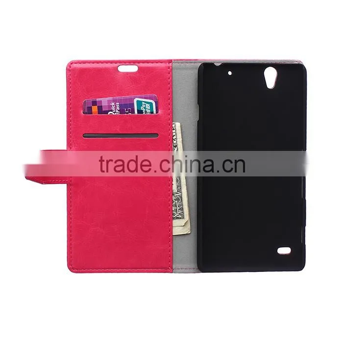 Wholesale Flip Cover Leather Case For Sony C4,For Sony C4 Book Cover Stand Case