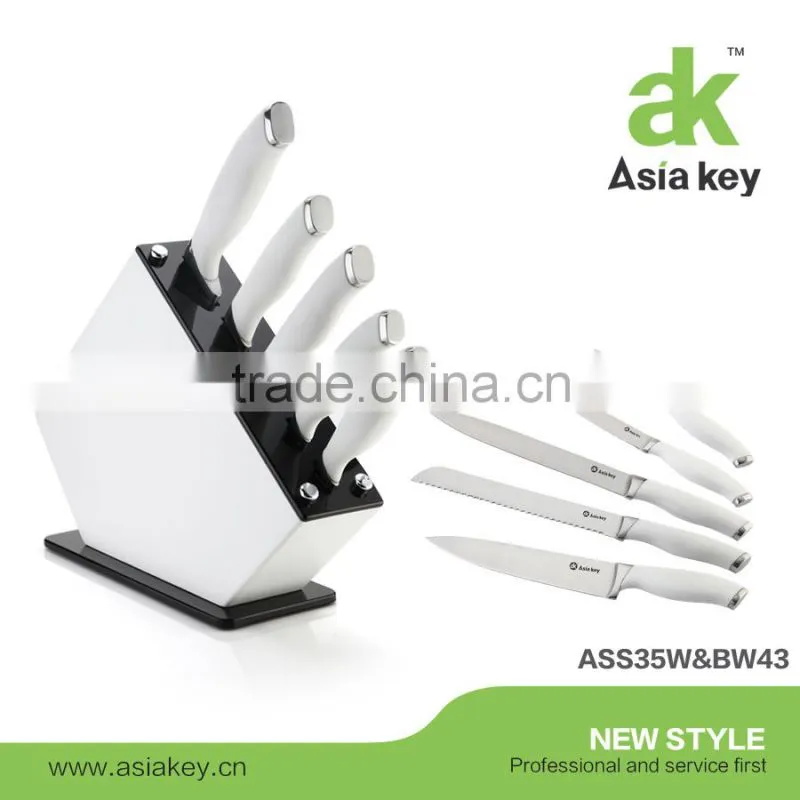 Excellent Quality 7pcs Stainless Steel Kitchen Knife Set In Block