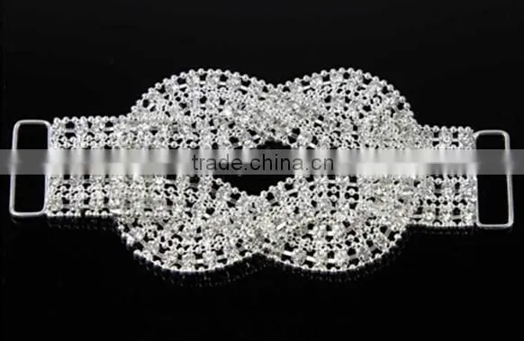 Luxury Silver DIY Fine Seasofbeauty Rhinestone Trim Bikini Connector For Swimsuit Bra