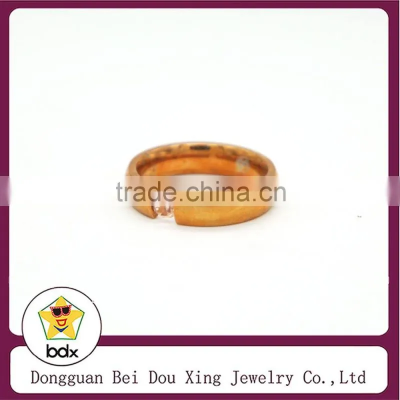 2015 Fashion 18k Rose Gold champagne Cubic Zirconia wedding engagement Ring for women