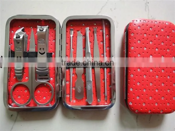 MRT-038 8pcs PU bag with stainless steel manicure pedicure set kit tool