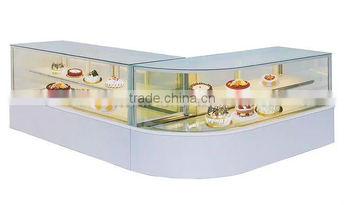 high speed cooling Curve L shape connected Cake showcase