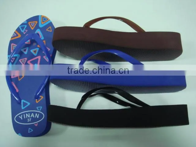 663 LOULUEN Summer Printed EVA Slippers Women Wedge Flip Flops Wholesale