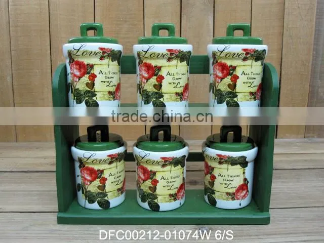 new love rose decal design ceramic pitcher wholesale