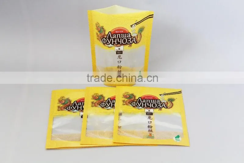 Transparent Window Zipper Stand Up Plastic Cashew Nut Packaging Bag
