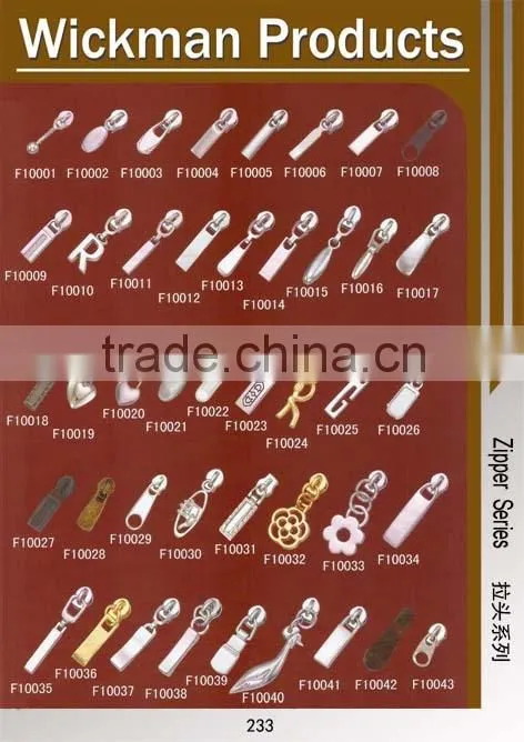 Customed logo designer bag zipper sliders
