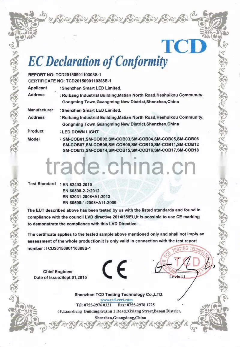 CE&RoHS Certification Outdoor Waterproof 7W Led Downlight