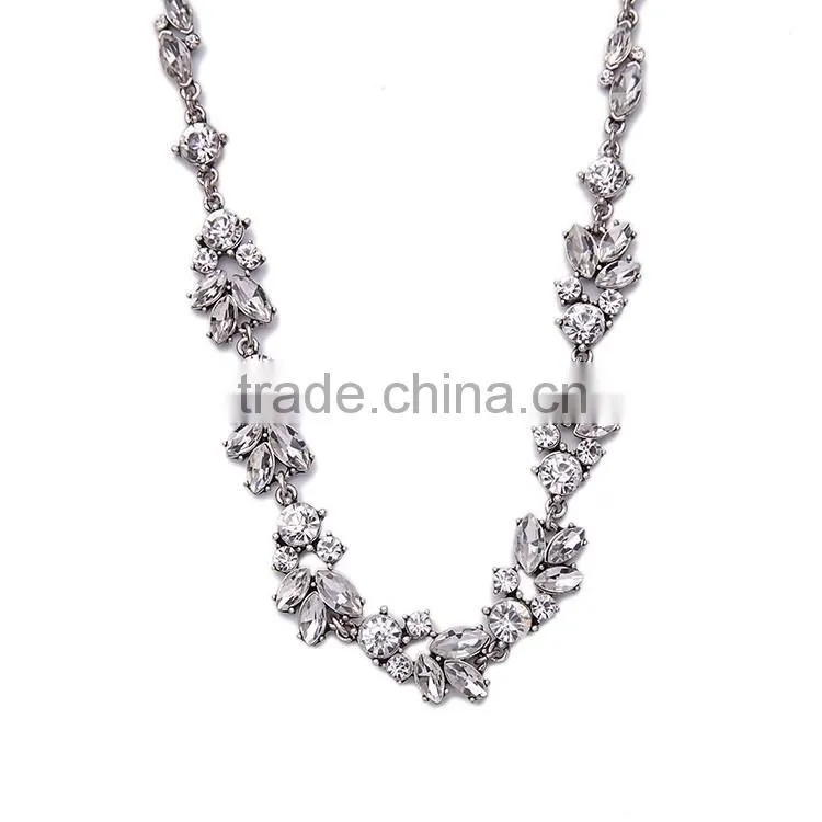Cheap Wholesale Jewelry 2016 Latest Design Wedding Necklace Crystal Pendant Necklace