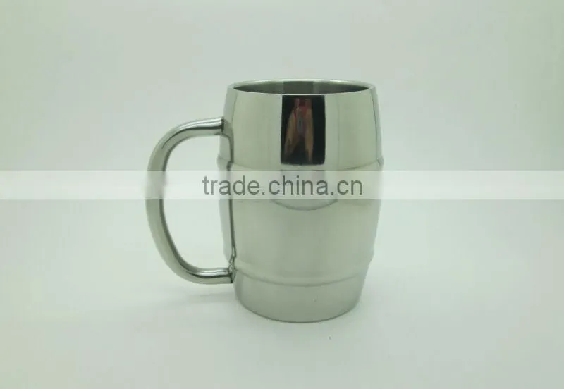 easy holding 2014 Hot selling with rollings eco-friendly FDA LFGB double layer stainless steel coffee mug cup tumbler