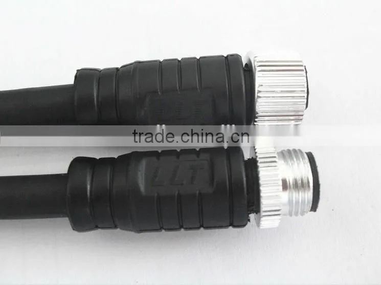 water-repellent metallic nut threaded coupling 4 pin cable connector