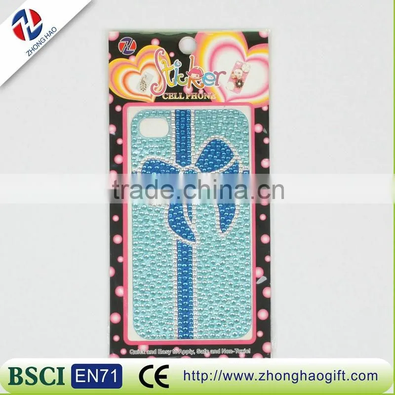 2016 new hot sale bowknot mobile phone sticker
