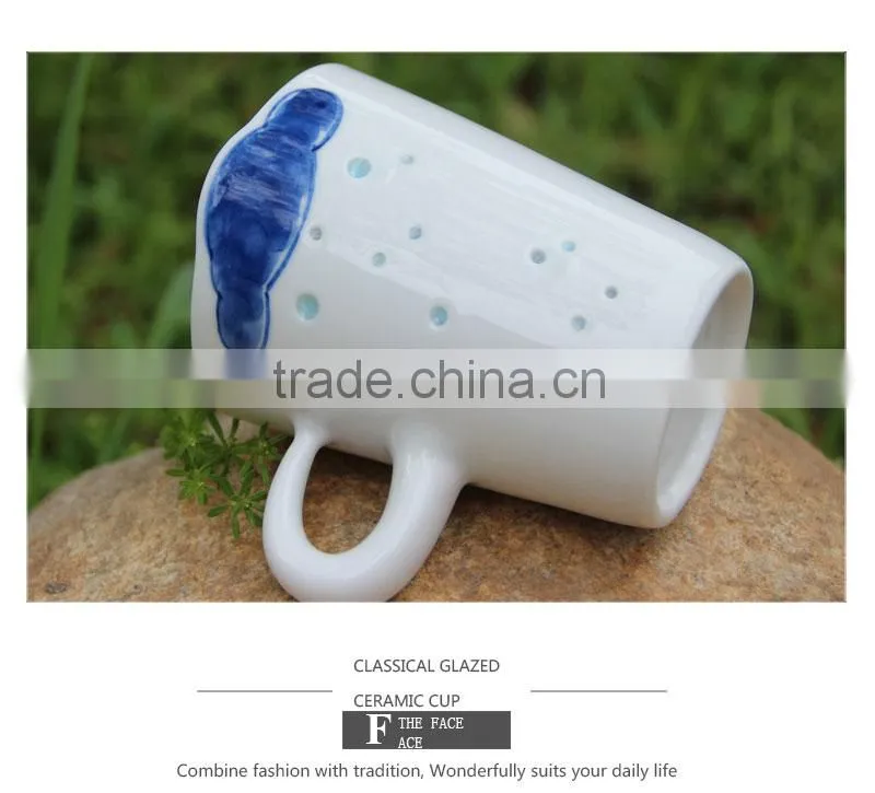 Transmitting light ceramic coffee and tea mug CC-C079