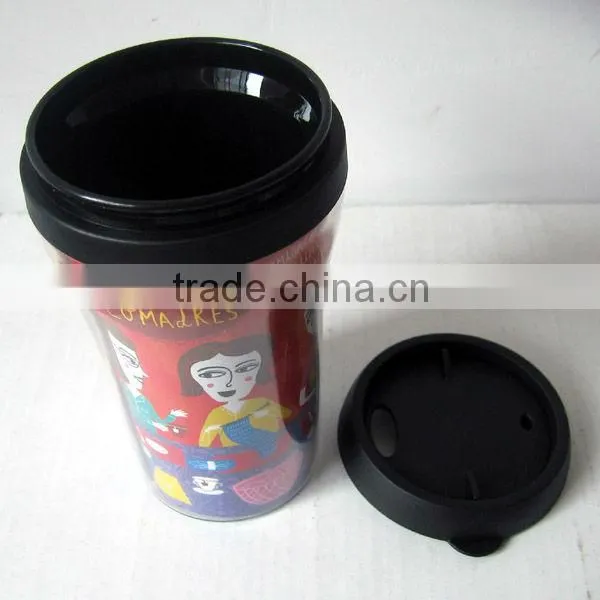 double wall giveaway plastic milk cup