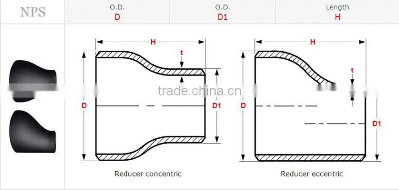 Reducer,Pipe fitting,A234 WPB carbon steel reducer