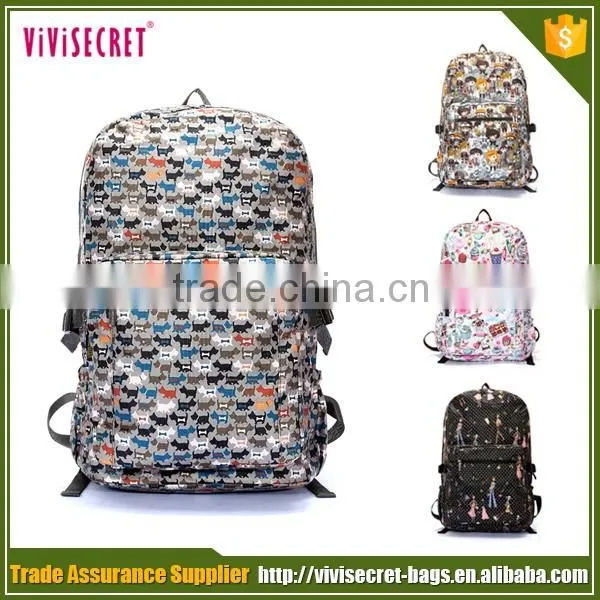 2016 outdoor backpack fashion leisure coffee floral backpack for men and women