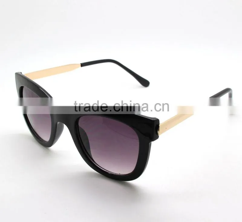 unisex transparent frame metal leg Costomized cheap fashion sunglasses