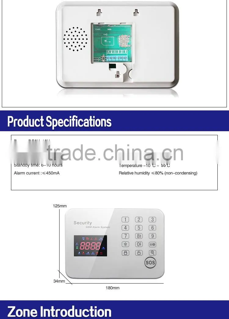 Burglar alarm/GSM Alarm System/Wireless GSM Alarm gsm alarm system intelligent home alarm wireless fire alarm system
