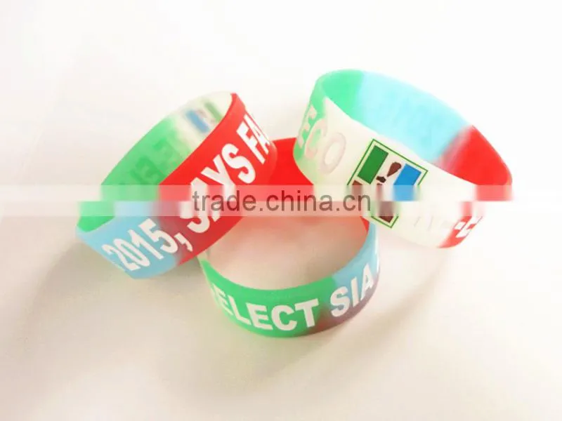 silicone factory customized logo designed wristband
