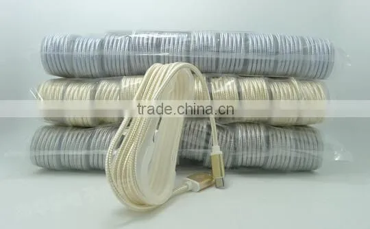 wholesale price new design v8 micro usb cable for android phone charging cable 1.5m fabric braided cable charger
