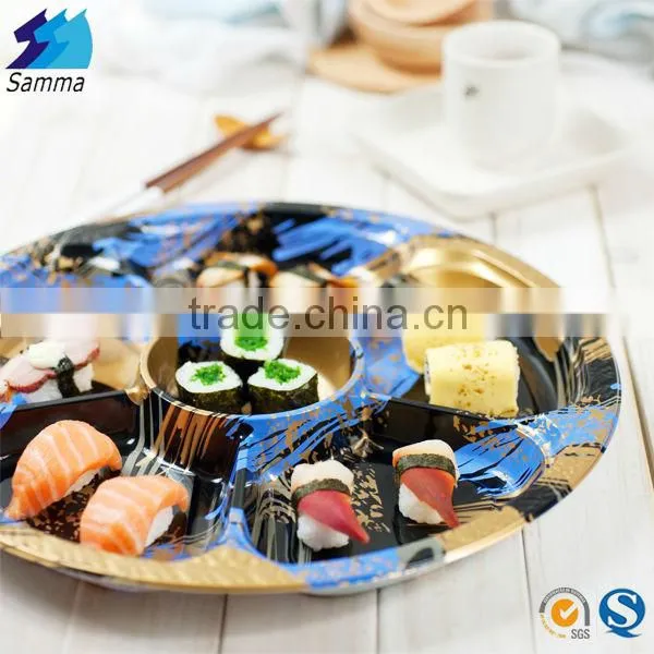 Round Disposable 6 Compartment Tray