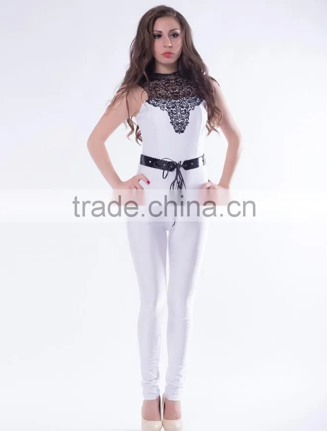 Top quality adult women sexy bodycon polyester spandex onepiece jumpsuit