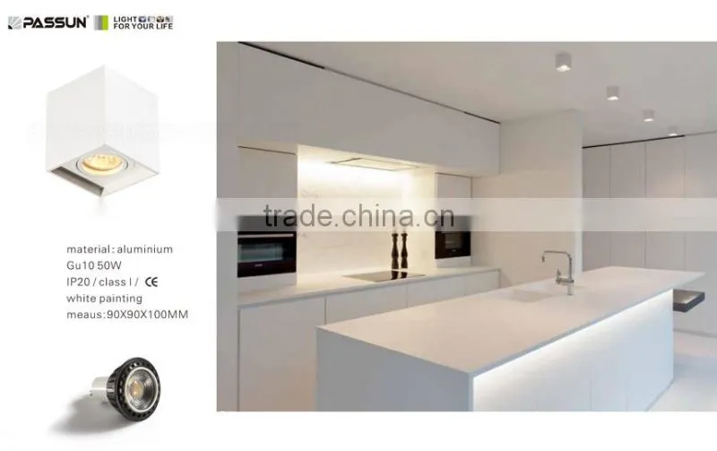modern round ceiling downlight black painted surface mounted halogen downlight