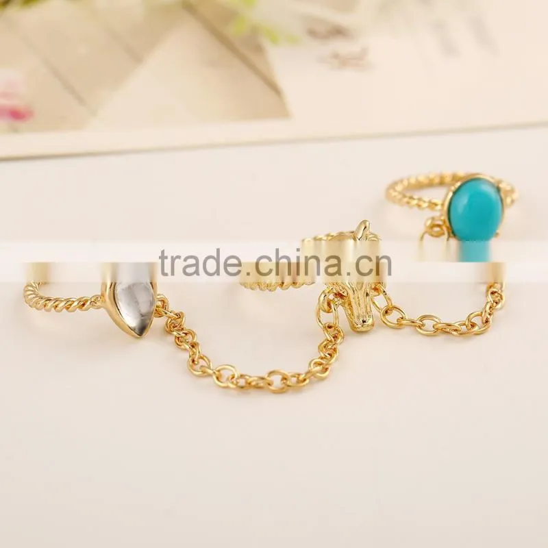 Fashion rings jewelry women fox head ring