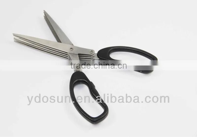 low cost multifunction 5 blade kitchen herb scissors