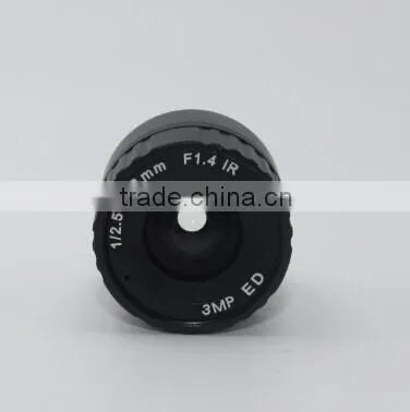megapixel lens 8mm cs mount f1.2 3megapixel fixed iris weatherproof ir cctv camera lens