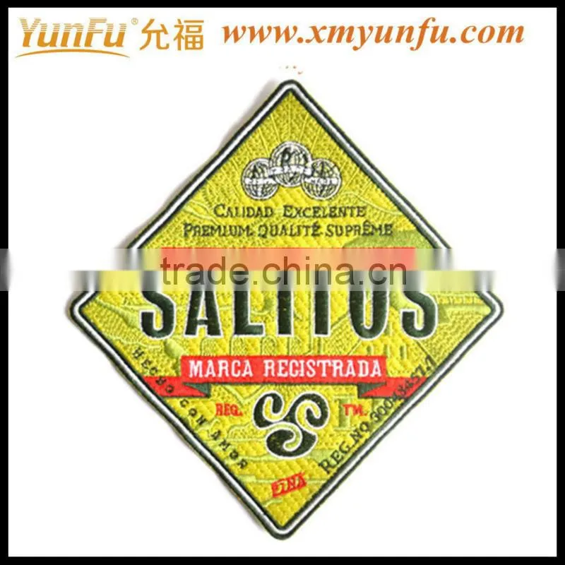 Fashion Yellow embroidery iron on sports patches