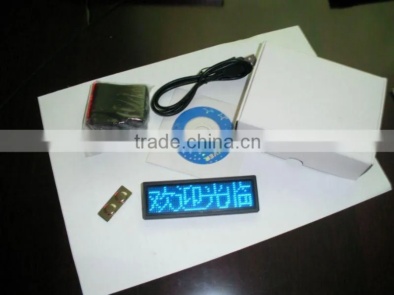 Sinoela led scrolling message name badge, led name badge with cover, rechargeable led name badge