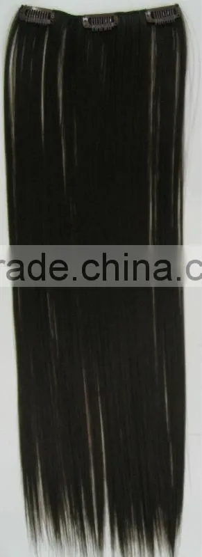 Custom made dye colorful,fake clip in color hair extension heat resistance