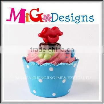 Lovely Blue Ceramic Promotional Cupcake Jar OEM welcome