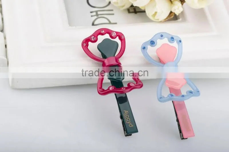 Fashion colorful rhinestone decoration hair clip wholesale exquisite bow hair clip