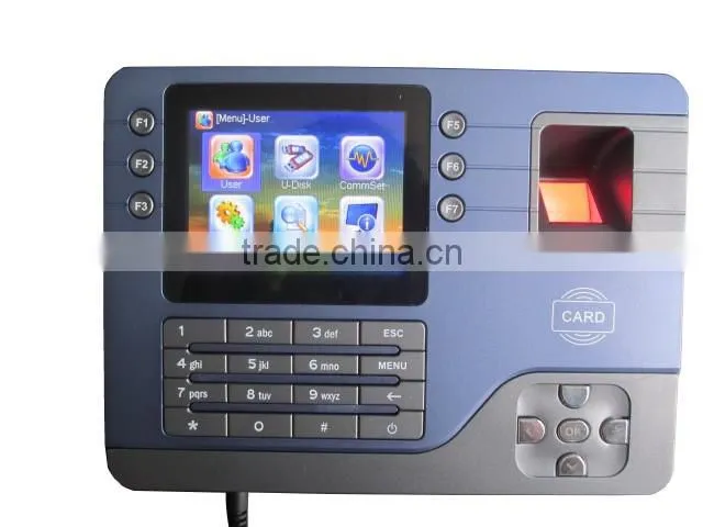 3.5 inch TFT P2P fingerprint Linux terminal time attendance with USB cable