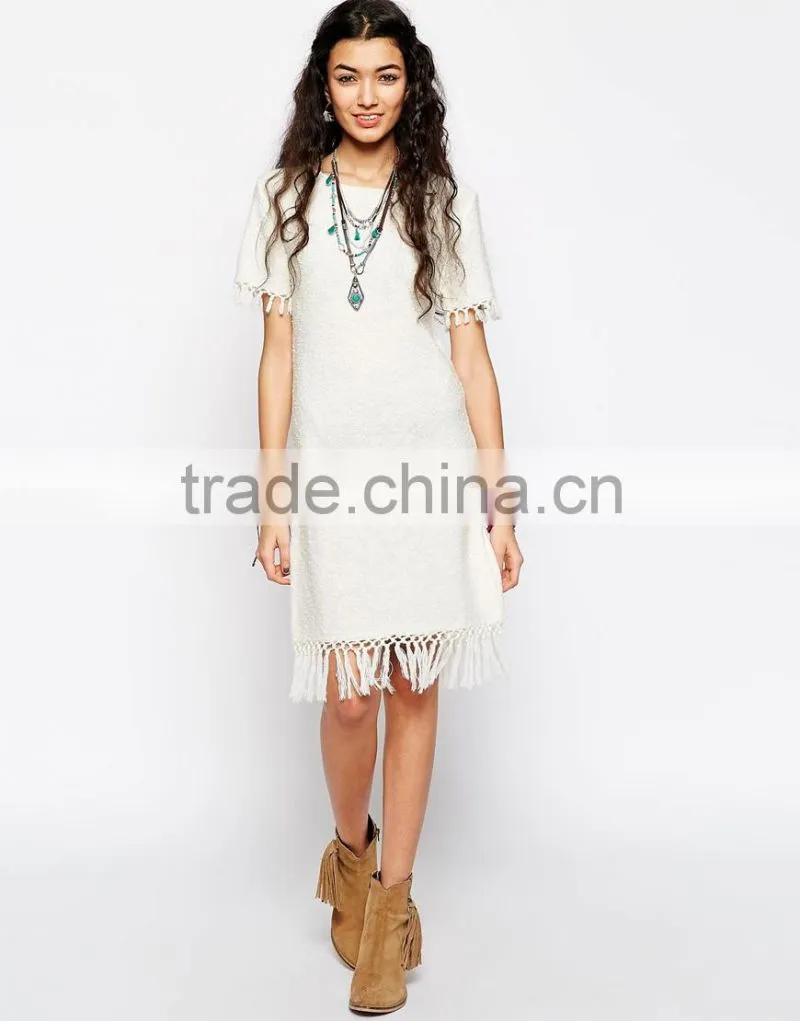 High fashion design sexy women sweater dress knitting dress fringing dress