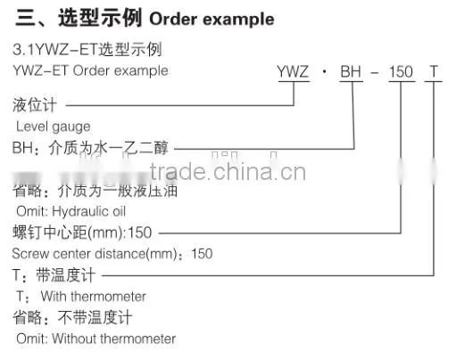 Low price high quality YWZ-125T oil level gauge for oil tank